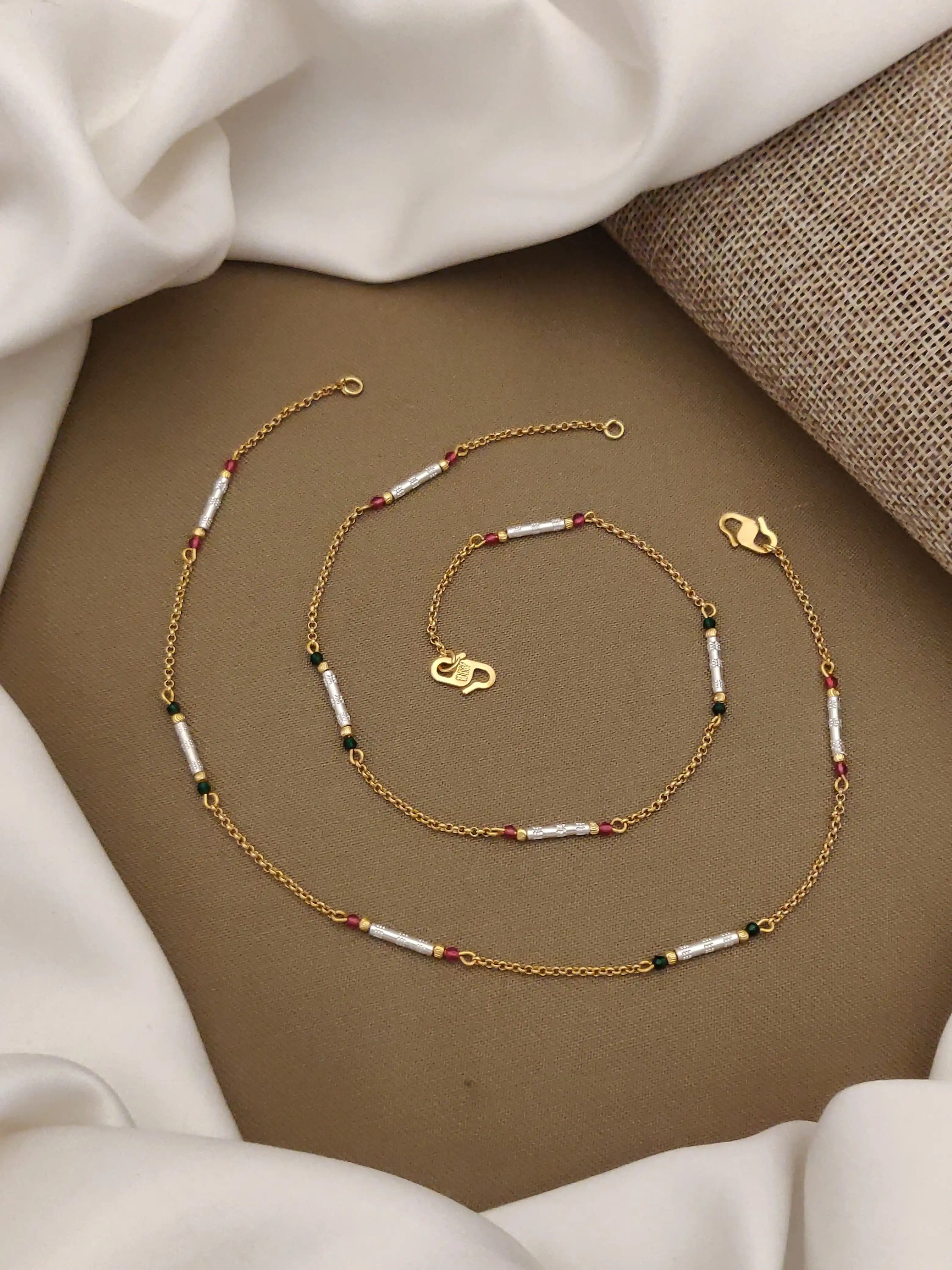 Stylish Daily Wear Anklets With Micro Gold Finish ( 10 " Inch ).png